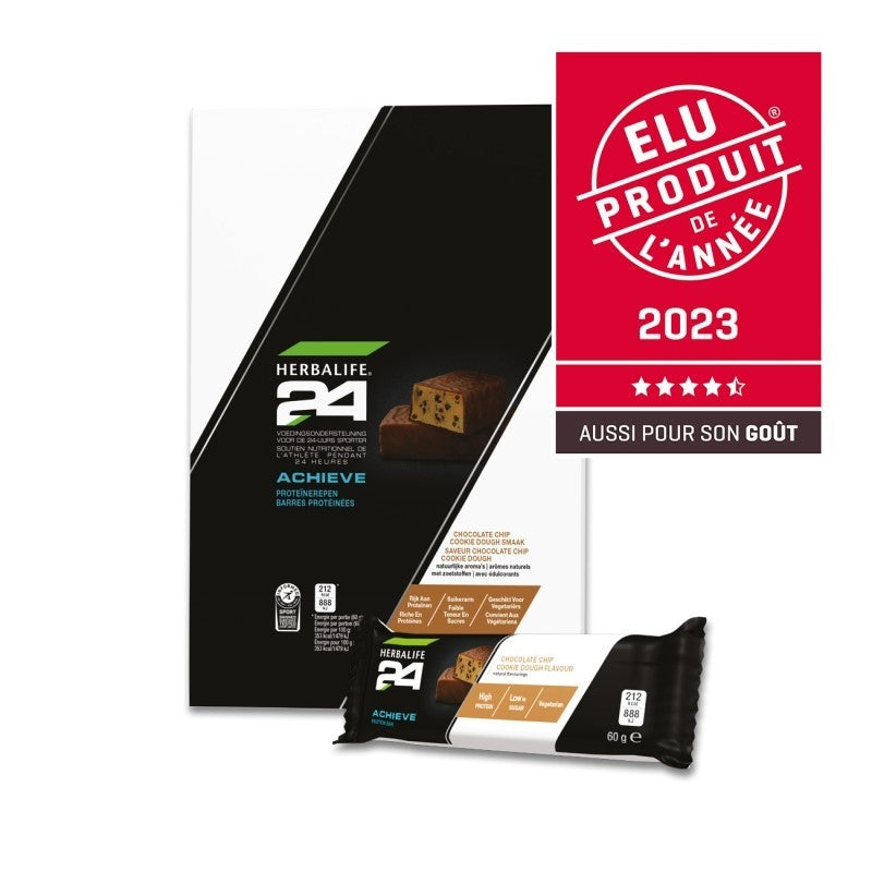 Barres protéinées Achieve H24 Chocolate Chip Cookie Dough 6 barres de 60g chacune